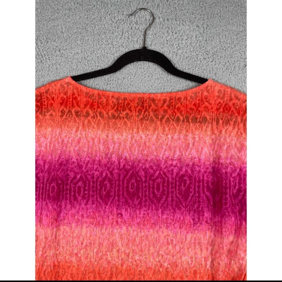 Lauren Ralph Lauren Womens Pink & Orange Top With Tie At Bottom Size S - Picture 3 of 10